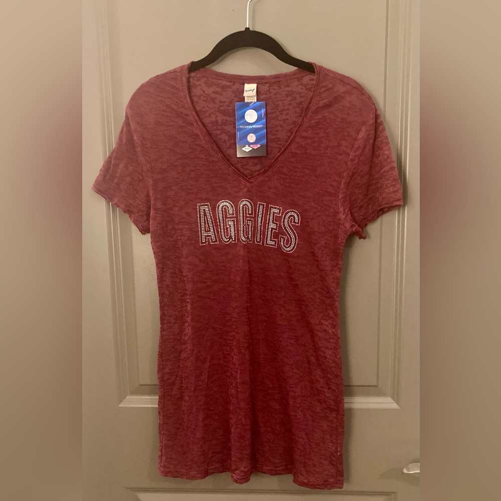 Texas A&M Aggies Rhinestone V-Neck Tee